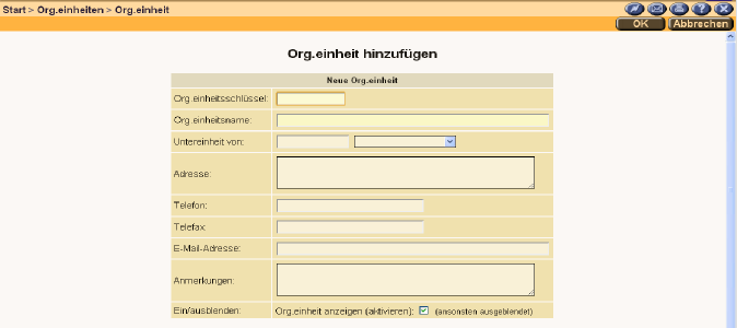 Organisationseinheit anlegen