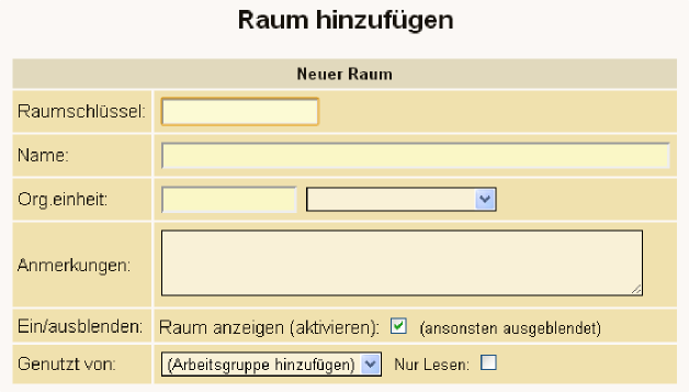 Raum hinzufügen