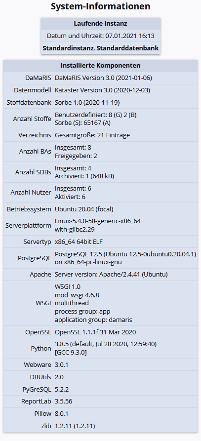 Systeminfo Serververwaltung