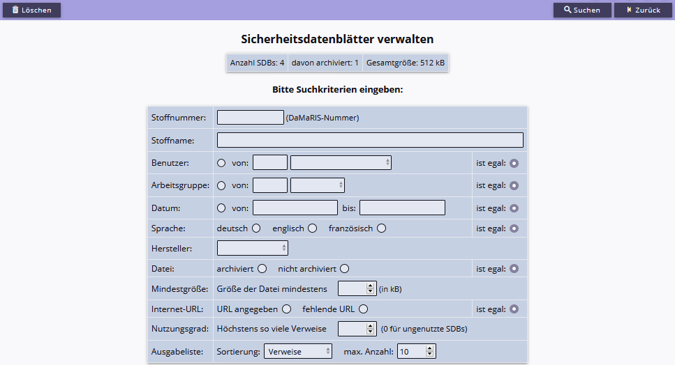 Verwalten der SDBs