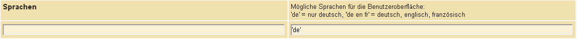 Terminologie und Meldungen: Sprachen