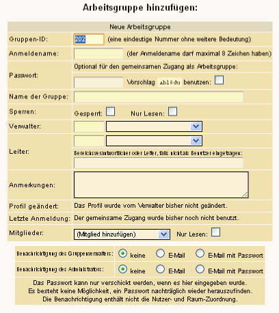 Arbeitsgruppe hinzufügen