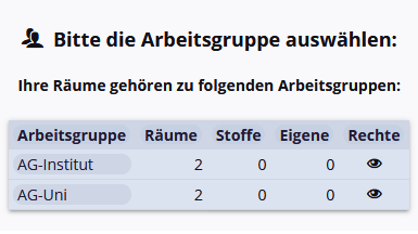 Arbeitsgruppe auswählen