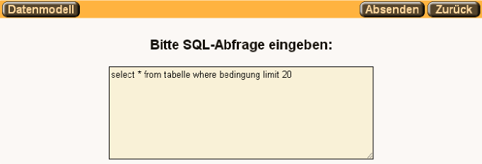 Serververwaltung SQL-Interface