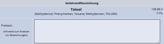 Betriebsanweisung Gefahrstoffbezeichnung