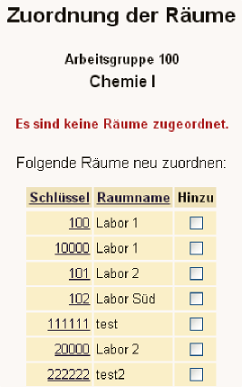 Räume zuordnen