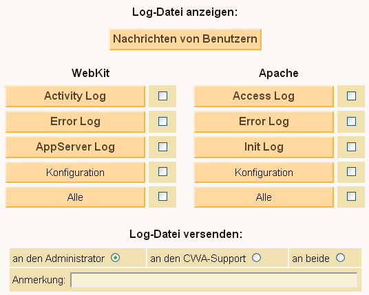 Serververwaltung Log-Dateien