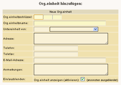 Organisationseinheiten hinzufügen
