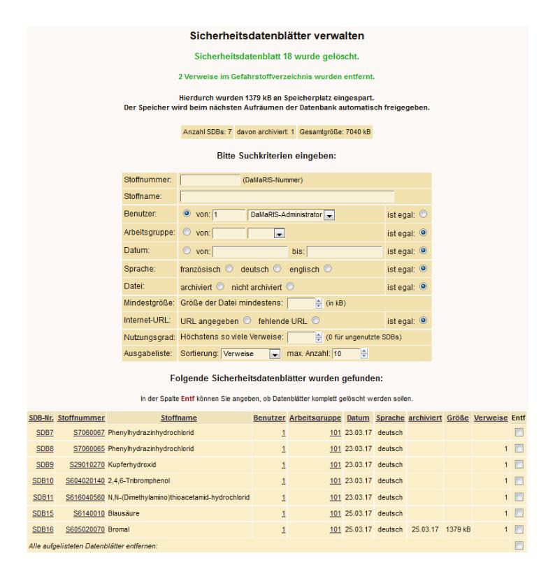 Verwalten der SDBs