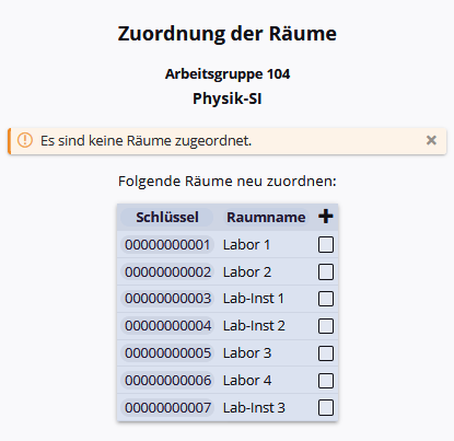 Räume zuordnen
