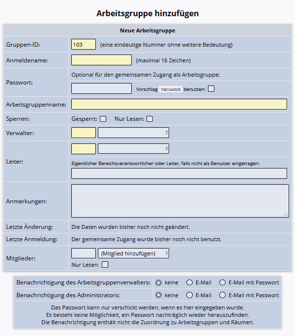 Arbeitsgruppe hinzufügen