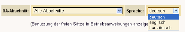Sprachen der Liste der freien Sätze