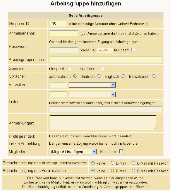 Arbeitsgruppen hinzufügen