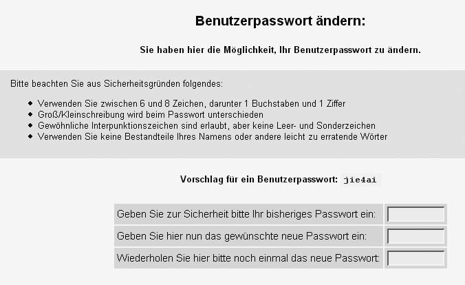 Passwort ändern