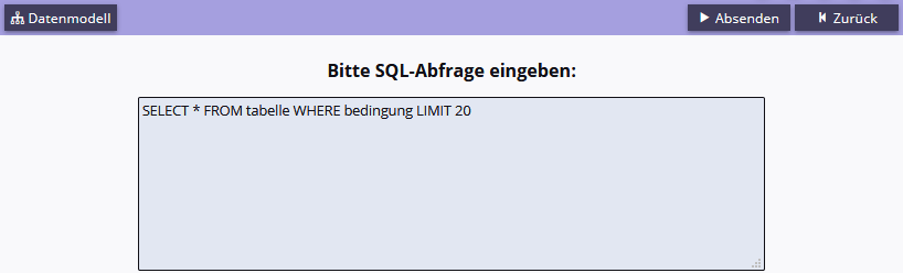 Serververwaltung SQL-Interface